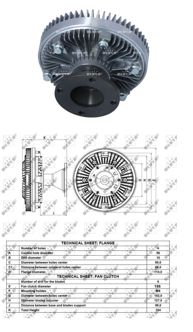 Viskospojka bez ventilátoru pr.186mm MAN F2000 D2865 LF 21-24/D2866 LF20-25,29-31