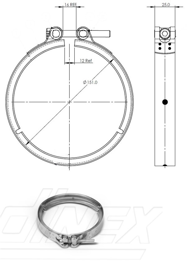 Objímka trubky výfuku pr.127mm VOLVO FH12,FH16 RVI Magnum DXi, Premium DXi