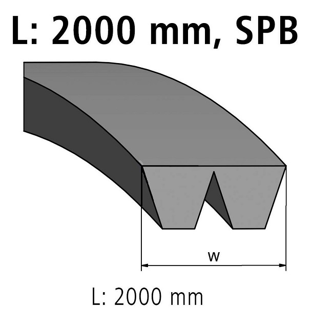 Řemen klínový 2000x16,3x13 MERCEDES Atego, Econic, SETRA S400/O500 906LA/HLA