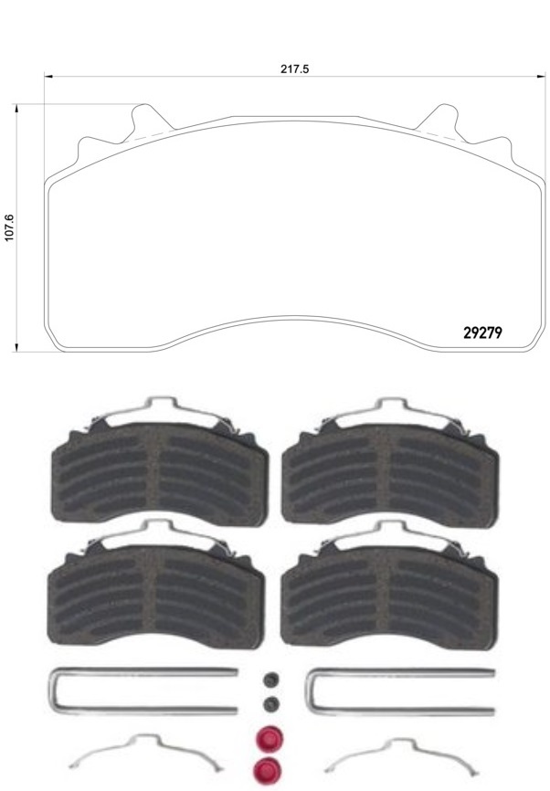 Deska brzdová 29279 Trw 217x108x31 WABCO Maxx22 MAN TGS,TGX