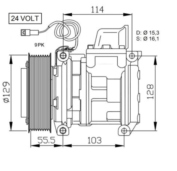 Kompresor klimatizace 10PA15C MERCEDES Actros MP2/MP3, Atego 2, Econic, LK/LN2