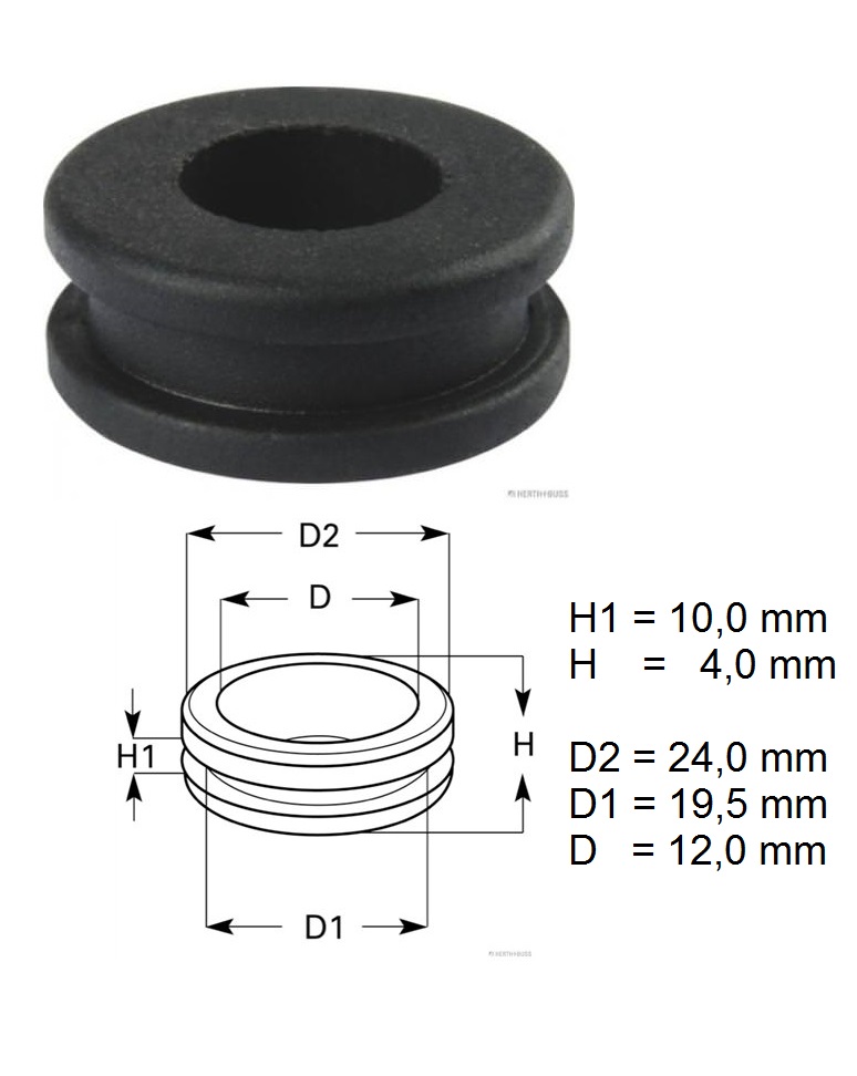 Průchodka pryžová elekrického kabelu 12mm - černá 
