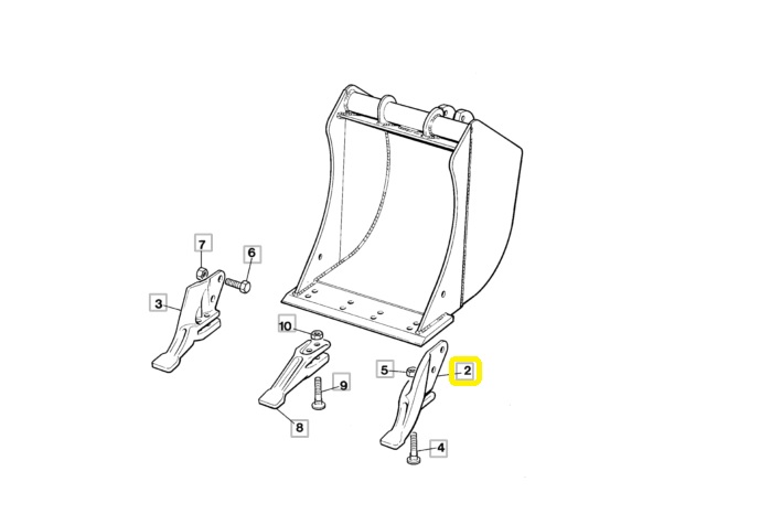 Zub lžíce krajní L FIAT,HITACHI,NEW HOLLAND,FIAT-KOBELCO - kulatá díra