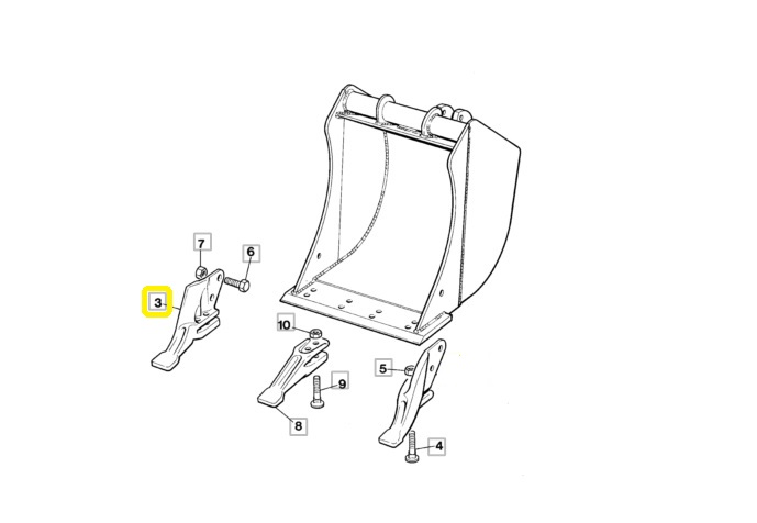 Zub lžíce krajní P FIAT,HITACHI,NEW HOLLAND,FIAT-KOBELCO - kulatá díra