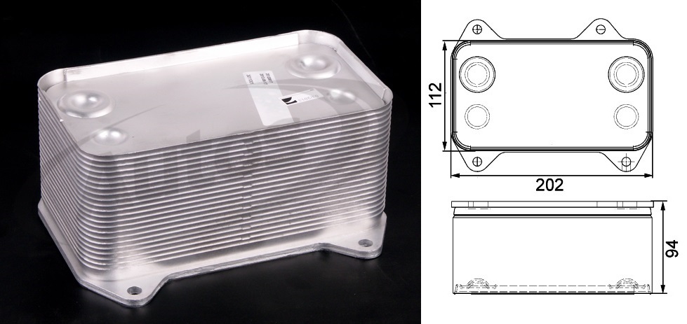 Chladič oleje 206x116x95 DAF XF95 XE280/ XE315/ XE355/ XE380 C