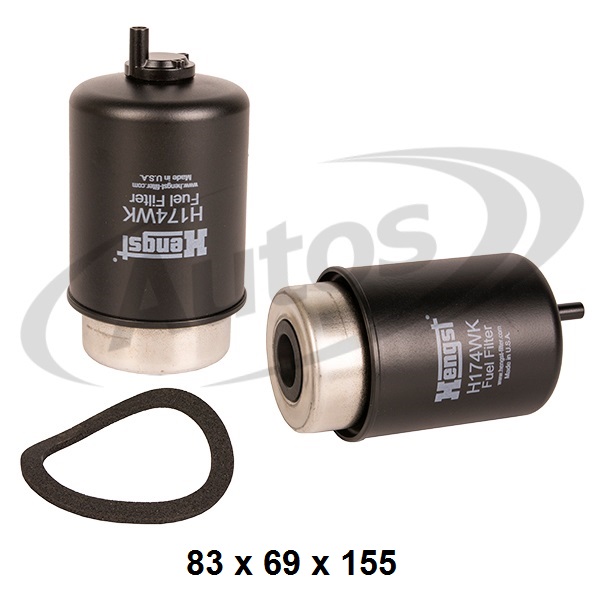 Filtr paliva s odlučovačem H174WK CAT 428 432 C D1,CUMMINS, JOHN DEERE