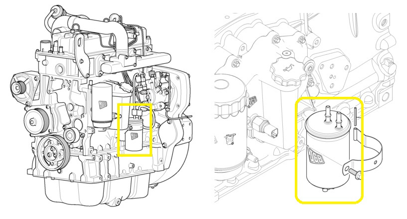 Filtr paliva s odlučovačem vody H245WK motoru JCB 2CX,3CX,4CX,5CX TELESKOP