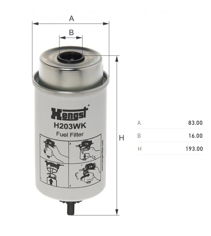Filtr paliva CASE IH 120 4WD, 130 4WD, 135, NEW HOLLAND TM 120, TM 120 CLASSIC, FORD 2.0
