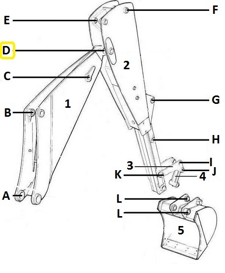 Čep ramene spojovací 60x347 JCB 3CX,4CX