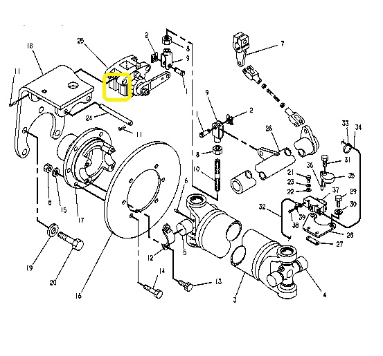 Deska brzdová ruční brzdy CAT 428,CASE 580 590,NEW HOLLAND - sada