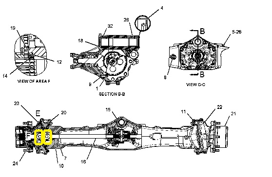Kříž poloosy 30,2x81,8mm zadní nápravy JCB 3CX,535 TELESKOP,