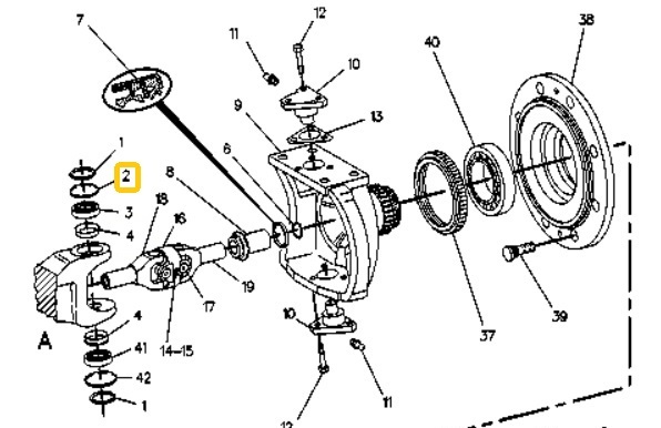 Kroužek krycí svislého čepu horní CATERPILLAR 428 B, 416 B, 436 B, 438 B