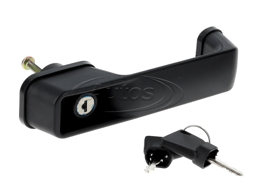 Klika dveří vnější kompletní JCB 3CX, 4CX kabina P12 do 03.2001