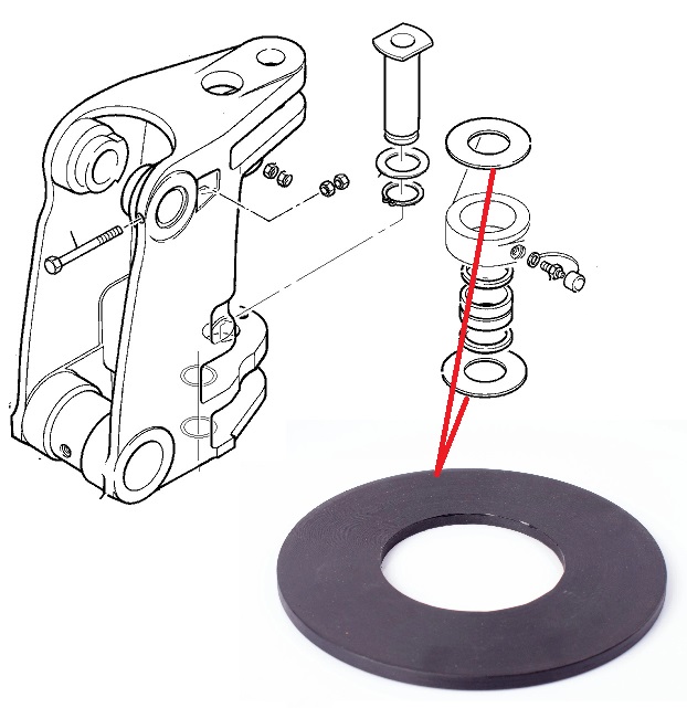 Podložka teflonová čepu 71,5x150x4  JCB 3CX 4CX