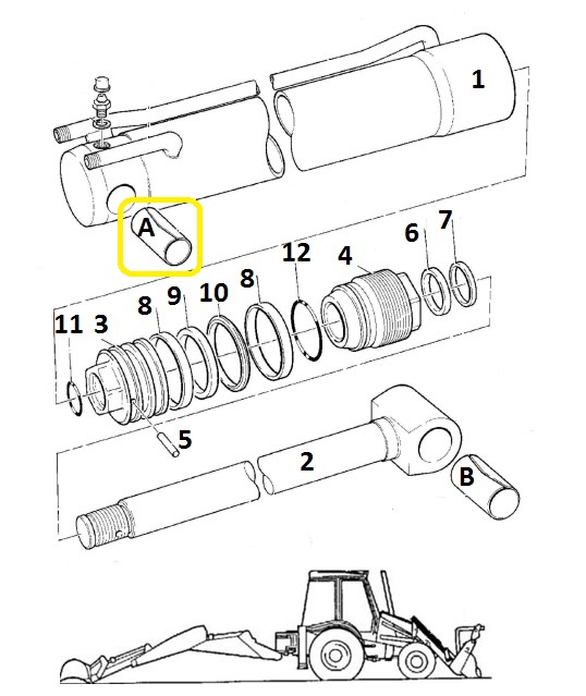 Pouzdro uložení pístnice přední lžíce 86x46 JCB 4CX,3CX