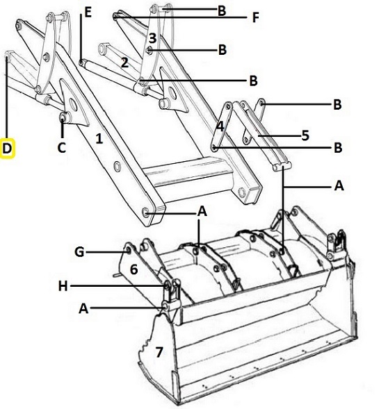 Čep předního ramene spodní 60,3x245 JCB 3CX, 4CX