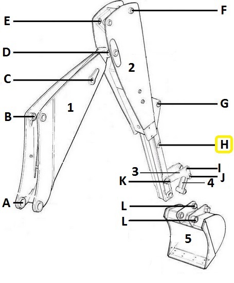 Čep ramene / pístnice Extension 45,2x200 JCB 3CX,4CX