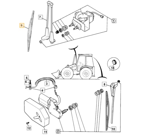 Lišta stěrače předního okna 710mm JCB 3CX 4CX kabna P21