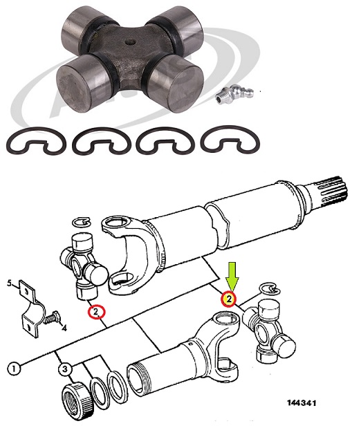 Kloub křížový kardanu přední/zadní JCB 3CX 4CX 914/56401, 914/54101, 914/60340, 914/35401