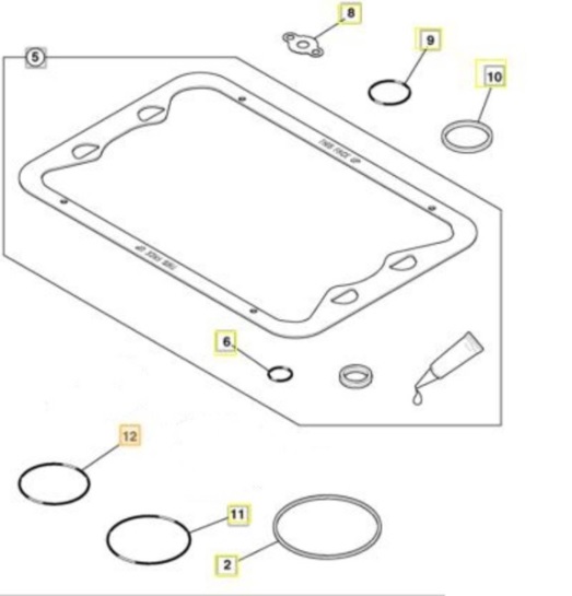 Těsnění motoru spodní - sada JCB 3CX, 4CX Dieselmax