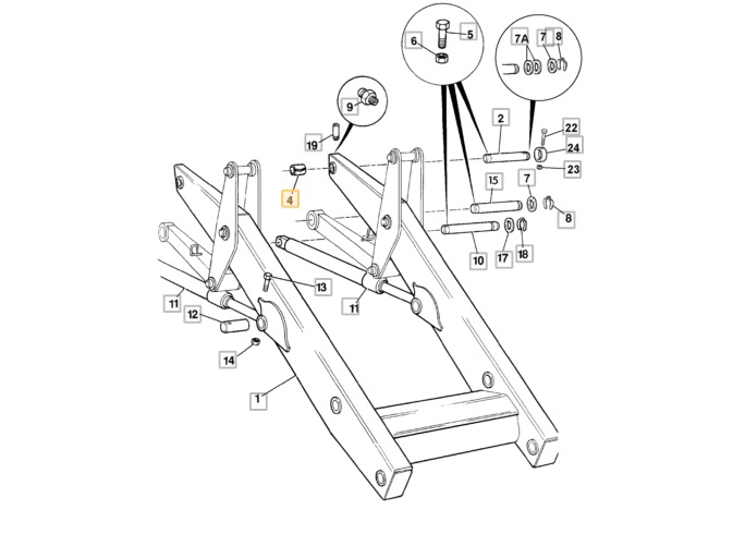 Pouzdro horního čepu ramene JCB 3CX 4CX