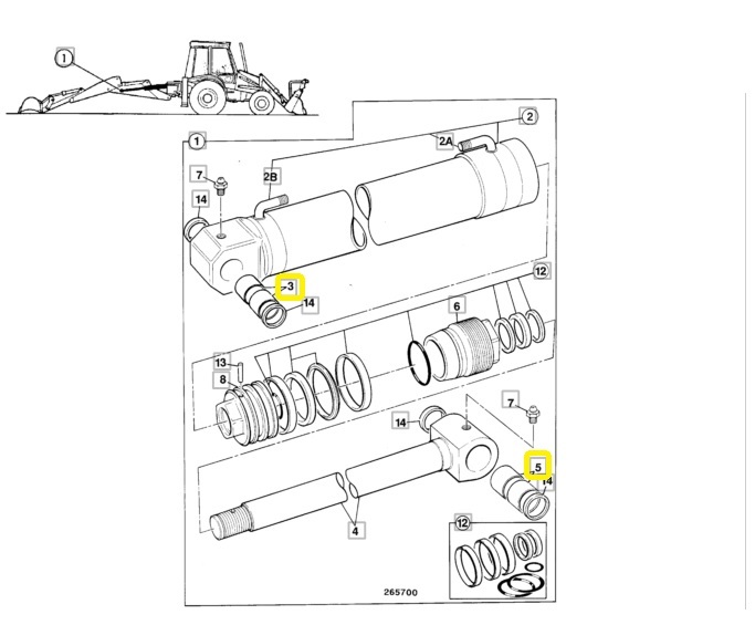 Pouzdro pístnice Boom 50x60x40 JCB 3cx,4 CX