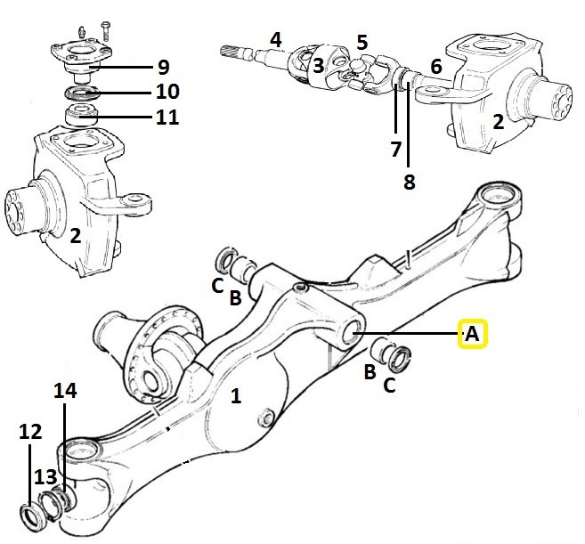 Čep nápravy teleskopického nakladače JCB 3XC, 4XC (do 45999) 03.1996