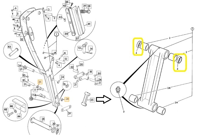 Těsnění protiprachové čepu pr.45mm JCB 3CX,4CX