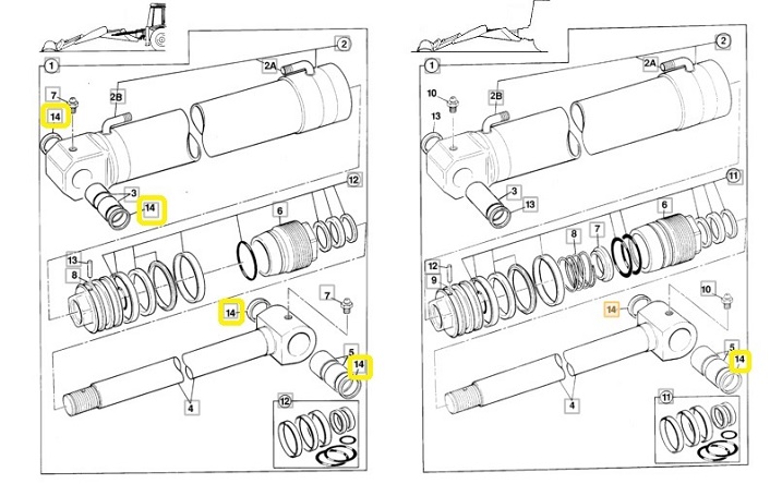 Těsnění protiprachové do čepu 50mm teleskopického nakladače JCB 3XC, 4XC