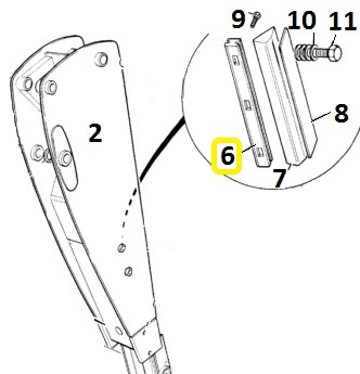 Deska kluzná výložníku horní NEW HOLLAND, JCB 3CX, 4CX