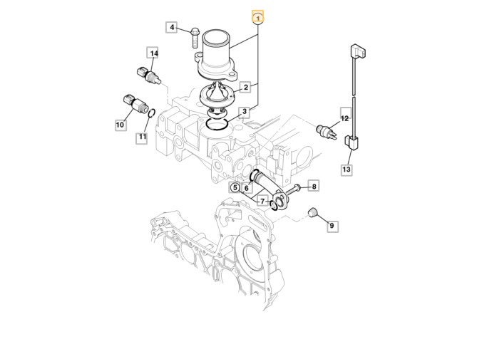 Termostat JCB 3CX 4CX, CAT 428 D2 E