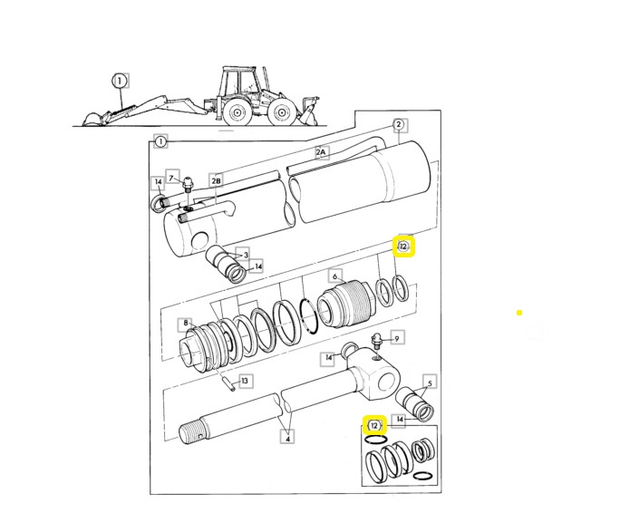 Těsnění hydraulického válce 90x60mm - sada JCB 3CX 4CX