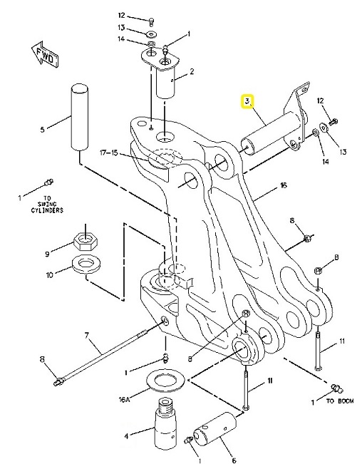 Čep ramene lžíce 55mm CAT 428 C D1 D2
