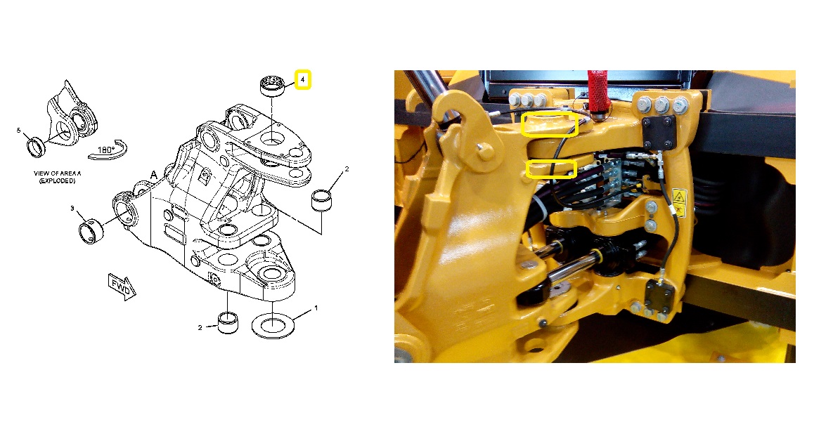 Pouzdro ucha koníku horní 65x78x30 CAT 428 432 434 D2 E