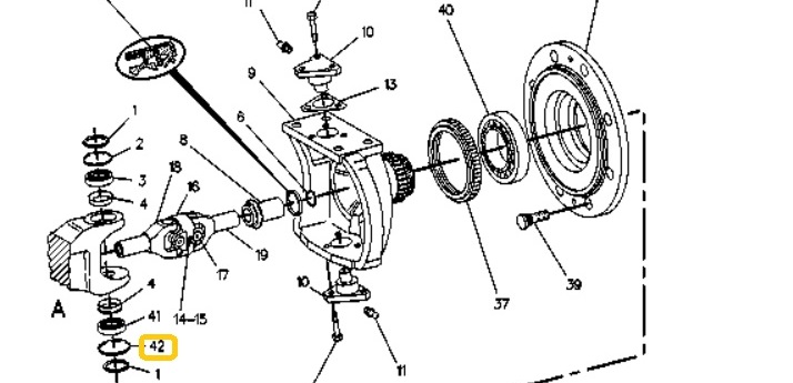 Víčko svislého čepu spodní PN CATERPILLAR 428 B, 416 B, 436 B, 438 B