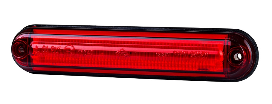 Svítilna poziční 12V/24V 6xLED SLIM 0,3W/1,3W  červená, kabel 0,5m