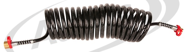 Hadice vzduchová spirálová M18x1,5/M16x1,5 ZW25, černá/červené konce, 4m