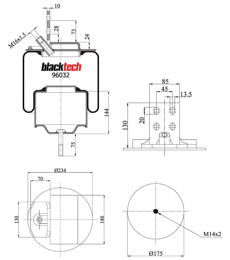 Vlnovec pérování kompletní - železný zvon IVECO E.Cargo