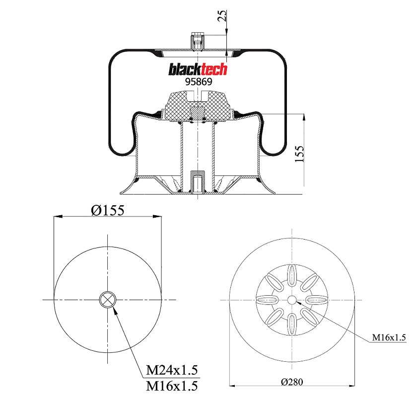 Vlnovec pérování RML 95869 C23 kompletní MERCEDES Actros