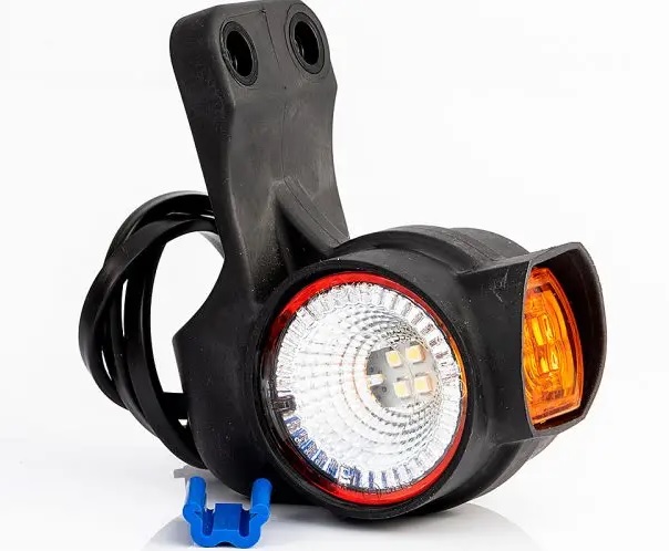 Svítilna poziční - tykadlo L 12V/24V 0,5/1W 4xLED č/b/o, s gumovým držákem, kabel 0,5m