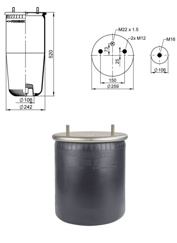 Vlnovec pérování - bez zvonu BPW typ-30, SCHMITZ Cargobull