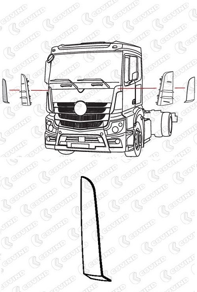 Roh kabiny vnější P MERCEDES Actros MP4 Classic Space/ Stream Space