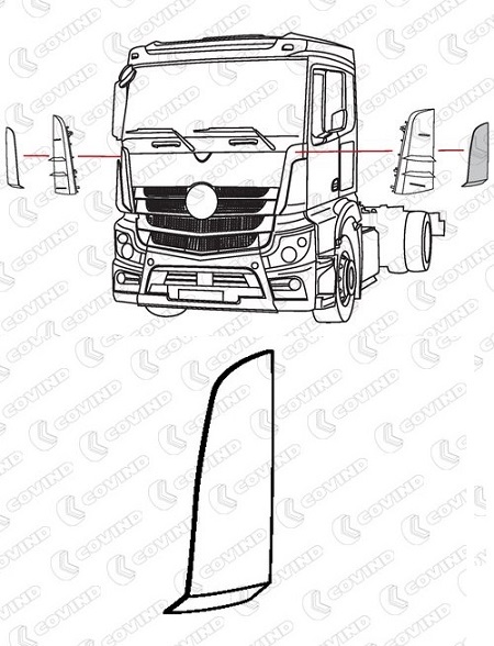 Roh kabiny vnější L MERCEDES Actros MP4 Classic Space/ Stream Space