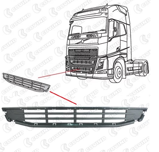 Mřížka masky kabiny - spodní díl VOLVO FH II Euro 6 od 01.2012, FH 16 II Euro 6 od 05.2012