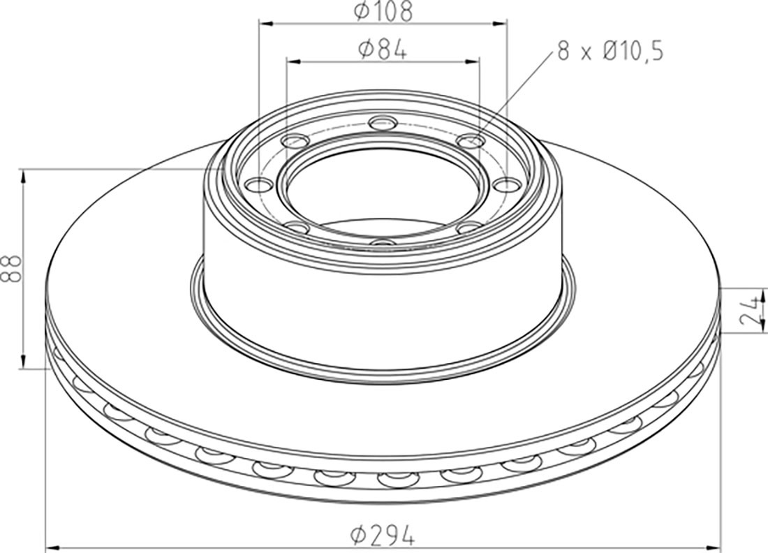 Kotouč brzdový 294x24x88 ZN IVECO Daily 35C10/12/14/15/18 od 2006