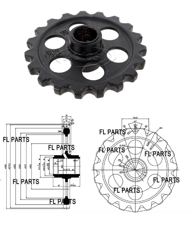 Kolo ozubené - napínače pásu pr.282mm/ 19z CB 801 801.4 801.5 901.5 801.6(N) 8014 8015 801