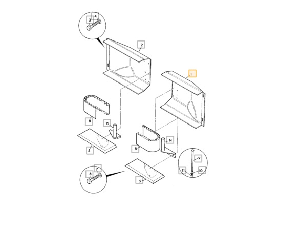 Kryt rozdělovače zadní, černý P JCB 3CX 4CX od čísla 460000 (03.1996)