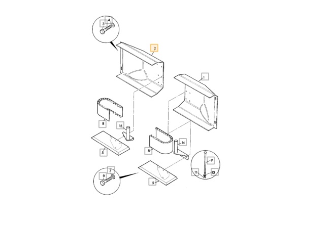Kryt rozdělovače zadní, černý L JCB 3CX 4CX od čísla 460000 (03.1996)