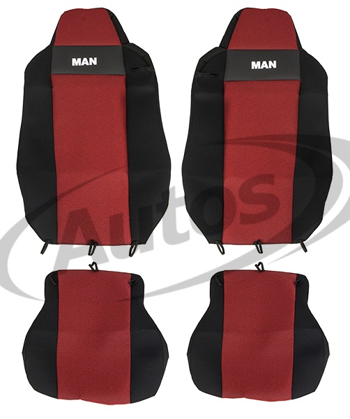 Potah sedadla - sada 1+1 červený MAN TGX, TGS