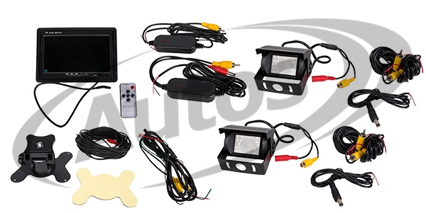 Kamera couvání TIR / sada 2x kamera, LCD monitor 7" PAL, NTSC / s příslušenstvím